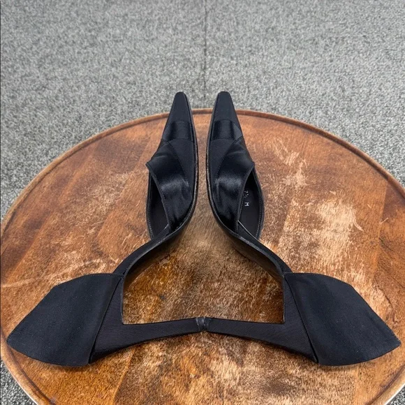 Vera Wang Stuart Weitzman Shoes Wm 7.5M Black Heels Evening Holiday D'Orsay - Picture 7 of 14